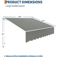 thumbnail image 6 of 10’x8’ Retractable Patio Awning – Manual Sun Shade with Heavy Duty Aluminum Frame & 280GSM Waterproof Polyester Fabric | Adjustable Outdoor Awning for House, Deck, Porch, 6 of 7