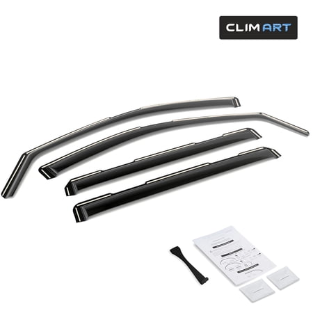 CLIM ART in-Channel Incredibly Durable Rain Guards for Chevy Silverado/Sierra 2500HD/3500HD 2020-2026 Crew Cab, Original Window Deflectors, Vent Window Visors, Vent Deflector, 4 pcs. - 620178
