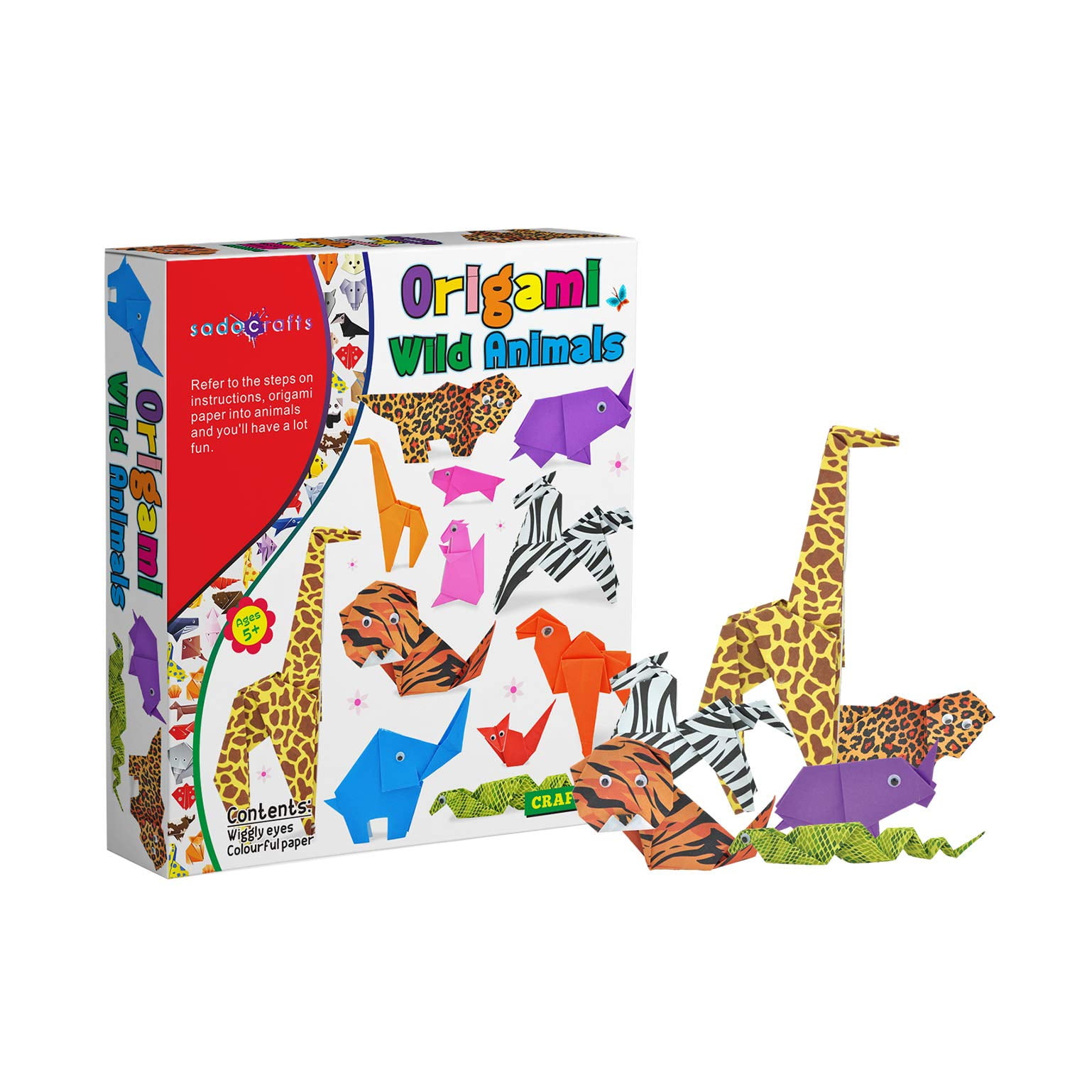 SadoCrafts Fantastic Origami Wild Animals - Your Kids' Perfect Choice for a  Fun, Splashy, Simple and Do-It-Yourself Art Activity 