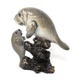 thumbnail image 1 of Nautical Grey Manatee Statue Figiurine with Baby Manatee Above Rocks WW-394, 1 of 4