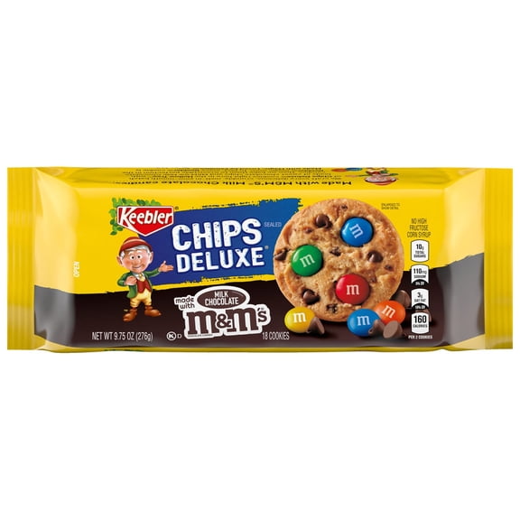 Keebler Chips Deluxe Rainbow Cookies with M&Ms 9.75 oz (Pack of 8)