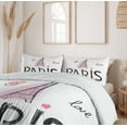 thumbnail image 6 of Ambesonne Eiffel Tower Duvet Cover Sets, Sketchy Hand Drawn, 2-King, Pale Pink Dark Grey, 6 of 7