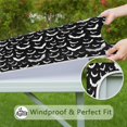 thumbnail image 6 of Black Halloween Bat Silhouettes Square Fitted Tablecloth with Elastic Edge,Square Table Cover,Washable Elastic Table Cover for Home Kitchen Party Decor 34"x34", 6 of 6