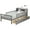 Gray, variant on Bellemave Twin Size Bed with 2 Drawers and Fence Rails, Twin Platform Beds Frame with Bookcase Storage Headboard, Wood Space Saving Storage Bed, No Box Spring Needed (White)