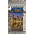 thumbnail image 3 of Ambesonne Chicago Skyline Quilted Bedspread Set 2 Pcs, Evening View, Twin Size, Sepia Mauve Yellow, 3 of 3
