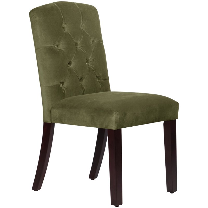 Skyline Furniture Tufted Dining Chair in Regal Velvet Moss - Walmart