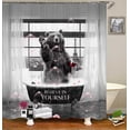 thumbnail image 2 of Jayden Madge 4PCS Black Bear Shower Curtain Set, Country Mountain River Pine Tree Forest Mallard Duck Deer Elk Moose Wild Animal Hunting Lodge Cabin Rustic Farmhouse Bathroom Decor, Non-Slip Bath Mat, 2 of 7
