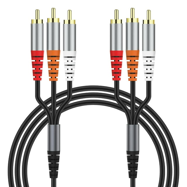shiyou-Audio Video RCA Cable (1.5M/4.9FT), 3RCA to 3RCA Composite AV Cable, 3RCA Cable Audio Video Composite Male to Male DVD Cable Compatible with Set-Top Box, Speaker, Amplifier, DVD Player and Mor