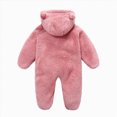 thumbnail image 4 of HCNTES Baby Boy Winter Clothes Newborn Baby Girls Boys Cute Bear Fleece Footie Bunting Snowsuit Toddler Infant Hooded Plush Footed Jumpsuit Romper Winter Fall Warm Coat Outfits, 4 of 6