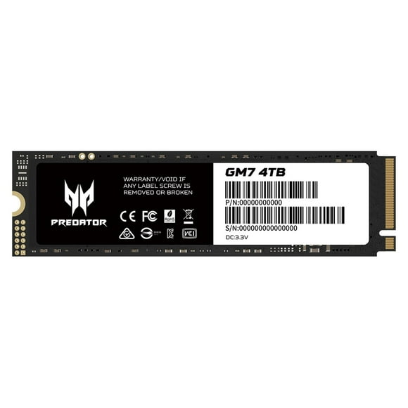 Unidad de Estado Solido SSD Acer PREDATOR GM7 M.2 4TB NVMe 1.4 PCIe 4.0 7200/6300 MB/s