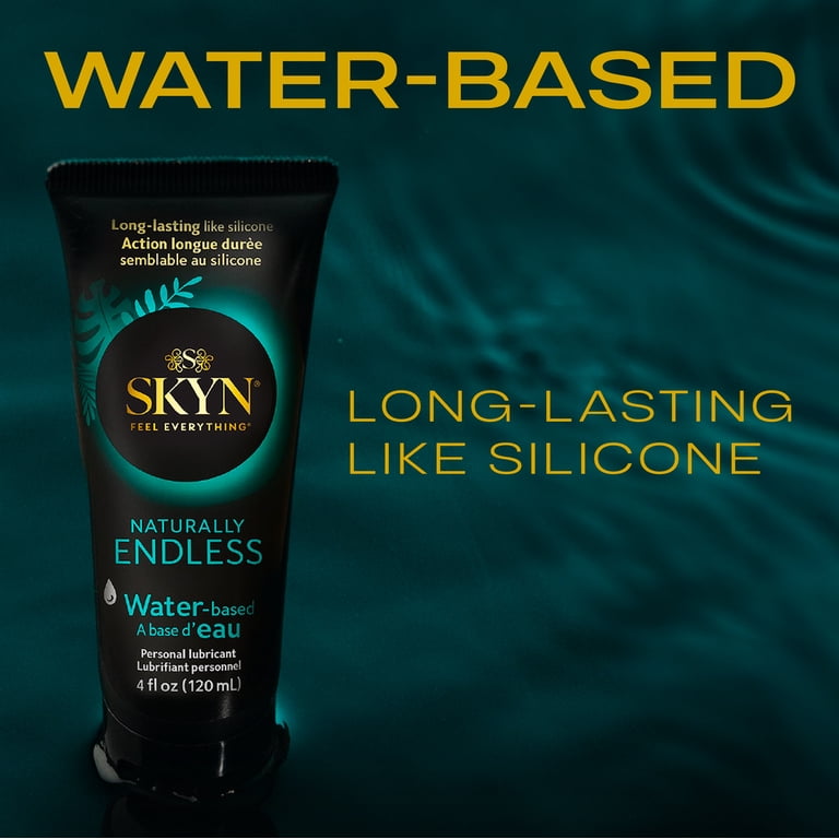 skyn condoms oil lubricant SKYN Naturally Endless Water Based Personal Lubricant - 4 fl oz, 1 Bottle -  Long Lasting, Safe with Latex & Non-Latex Condoms