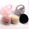 thumbnail image 2 of Bonitas orejeras plegables con forma de hamburguesa para mujer, cálidas y portátiles, con orejeras de felpa extragrandes, anticongelantes, resistentes al frío y de color sólido para, 2 of 6