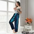 thumbnail image 4 of Uemuo Blue Marble And Gold Pattern Women's Wide Leg Palazzo Lounge Pants with Pockets Light Weight Loose Comfy Casual Pajama Pants-X-Large, 4 of 9