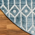 thumbnail image 5 of Unique Loom Matrix Trellis Collection Area Rug - Diamonds (5' 3" x 8' Oval Blue/Light Blue), 5 of 8