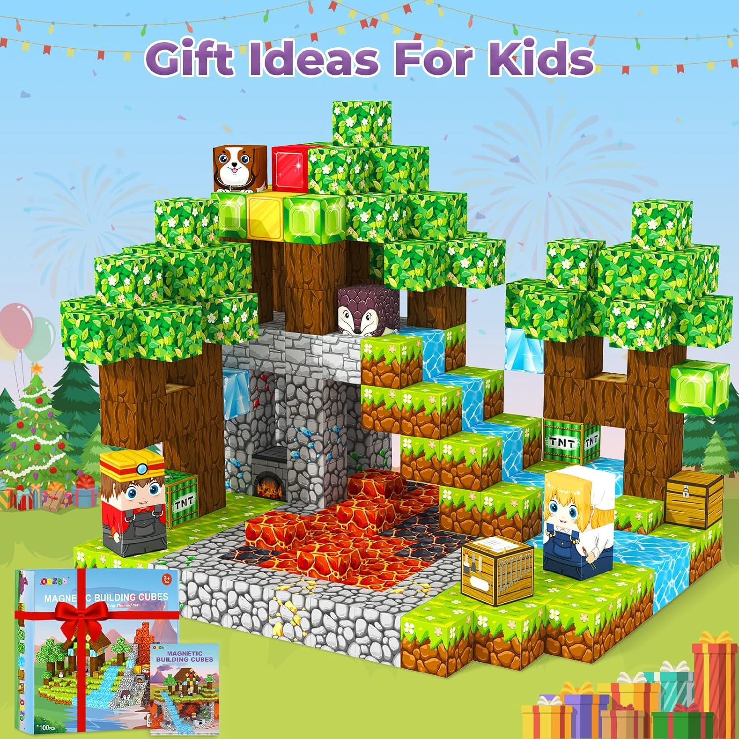 Magnetic Blocks, Magnetic Tiles Building Blocks, Sensory STEM Toys for adult Easter Birthday Gifts Travel Outdoor aldult Games (0.8IN/2CM)