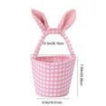 thumbnail image 2 of Orangide Easter Bunny Basket for Kids Colored Grid Rabbit Bucket with Handle and Bunny Eears Easter Egg Hunts Tote Bags for Holiday Party Storaging Candy Gifts, 2 of 5