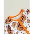 thumbnail image 5 of Halloween Baby Girls Boys Outfits Pumpkin Ghost Long Sleeve Romper One Piece Zipper Jumpsuit Holiday Western Clothes, 5 of 8
