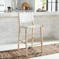 thumbnail image 2 of SAFAVIEH Adah Leather Counter Stool, White/Beige, 2 of 7