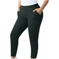thumbnail image 7 of Women's Plus Size Leggings Ankle Length Slim Fit Elastic Waisted Stretch Yoga Trouser Casual Active Long Pants (3XL, Dark Gray), 7 of 7