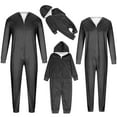 thumbnail image 4 of HNMKIU Family Christmas Pajamas Hooded Zip Front Pajamas Cozy Holiday Loungewear for Dad Dark Gray，Dad_XL, 4 of 6