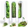 thumbnail image 4 of 3 Piezas de Contenedores para Almacenar Verduras, Tazas para Hierbas Frescas, Organizador de Cocina y Caja de Almacenamiento, 4 of 5