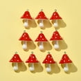 thumbnail image 3 of 10Pcs Opaque Resin Pendants Mushroom Charms Red 34~36x22~26x22~26mm Hole: 2mm, 3 of 5