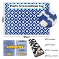 BalajeesUSA Outdoor Rugs Plastic Straw Patio Rugs6x9 ft.Blue