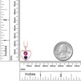 thumbnail image 3 of 18K Rose Gold Plated Silver Pink Created Sapphire Blue Created Sapphire and Created Sapphire Pendant Necklace for Women (1.11 Cttw, Gemstone Birthstone, Heart 5MM and 4MM, with 18 inch Silver Chain), 3 of 3