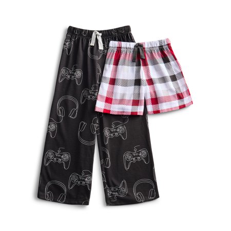 Wonder Nation Boys Sleep Pants and Shorts Set, 2-Pack, Sizes 4-18