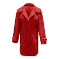 thumbnail image 7 of Women's Wool Blend Trench Coat Mid Length Double Button Front Elegant Slim Fit Overcoat For Fall Winter Casual Wear, 7 of 7