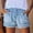Light Blue, variant on Vivianyo HD Women's High-Waisted Jean Shorts Woman Summer Solid Color Pocket Jeans Cowboy Pants Female Tassel Bandage Bottom Casual Shorts
