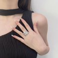 thumbnail image 4 of Anillo de flores de tres mariposas de 2.047 in para mujeres y niñas, delicado cristal de diamantes de imitación, mariposa abierta, anillos de compromiso, anillo de boda, joyería de moda, regalos BFF, 4 of 4