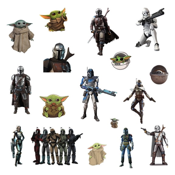 Wall Sticker For Bedroom Living Room Nursery Party Decorations Anime Yoda Cartoon Background Self-Adhesive Wall Decor Baby Boy Girl Kids Room Wall Mural Decor Poster Gift