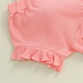 thumbnail image 3 of WIBACKER 0-18M 3Pcs Newborn Baby Girl Easter Outfit Short Sleeve Romper Bunny Pompom Shorts Set, 3 of 12