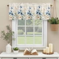 thumbnail image 3 of Watercolor Blue Brown Flowers Window Valance Curtain Wildflower Vintage Rod Pocket Short Curtain for Living Room, Bedroom & Kitchen Window Decor 42x12in, 3 of 8