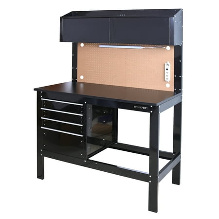 Workpro 2 In 1 48in Workbench And Cabinet Combo With Work Light
