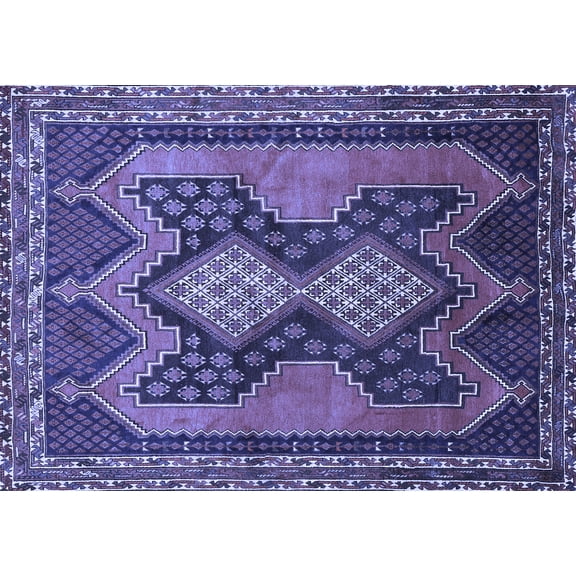 Ahgly Company Indoor Rectangle Persian Blue Traditional Area Rugs, 5' x 7'