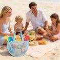 thumbnail image 1 of Bolsa de red para la playa – Bolso de mano con forma de concha para la playa y los viajes a la costa, ligero y resistente a las salpicaduras, de nailon y elastano. Bolsa multiusos para conchas, 1 of 6