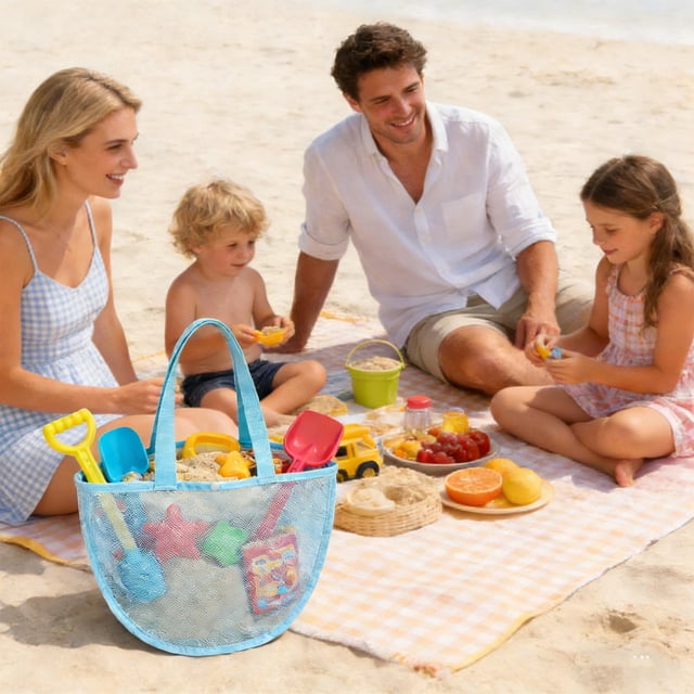 Bolsa de red para la playa – Bolso de mano con forma de concha para la playa y los viajes a la costa, ligero y resistente a las salpicaduras, de nailon y elastano. Bolsa multiusos para conchas