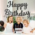 thumbnail image 2 of Banner de cumpleaños JHZMCRX Glitter Black Happy Birthday, 2 of 7