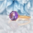 thumbnail image 4 of Hexagon Cut Natural Amethyst 14k Rose Gold Engagement Solitaire Ring, 4 of 9