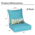 thumbnail image 5 of BPS 24x24x5 inch Outdoor Deep Seat Cushion, Water-Resistant Patio Furniture Cushions for Outdoor Chairs, Sofa, Couch, 2-Piece, Lake Blue, 5 of 9