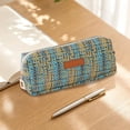 thumbnail image 2 of Composite Fabric Pencil Case, Style D, 7.68 x 3.54 in, With Single Zip Compartment And Woven Or Plaid Exterior, 2 of 6