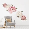 thumbnail image 2 of Peony Floral Wall Decal Peonies Blossom Wall Stickers Pink Rose Peel and Stick for Livingroom Flower Decals Modern Room Decor, 2 of 6