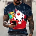 thumbnail image 1 of Camisetas de disfraz de Papá Noel con estampado 3D de árbol de Navidad y muñeco de nieve para hombre y mujer, ropa de calle con cuello redondo, camisetas Harajuku para niños, 1 of 4