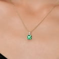 thumbnail image 3 of Gem Stone King 14K Yellow Gold Rainforest Topaz and White Lab Grown Diamond Pendant Necklace for Women | 1.45 Cttw | Gemstone November Birthstone | Princess 6MM | With 18 inch Chain, 3 of 6