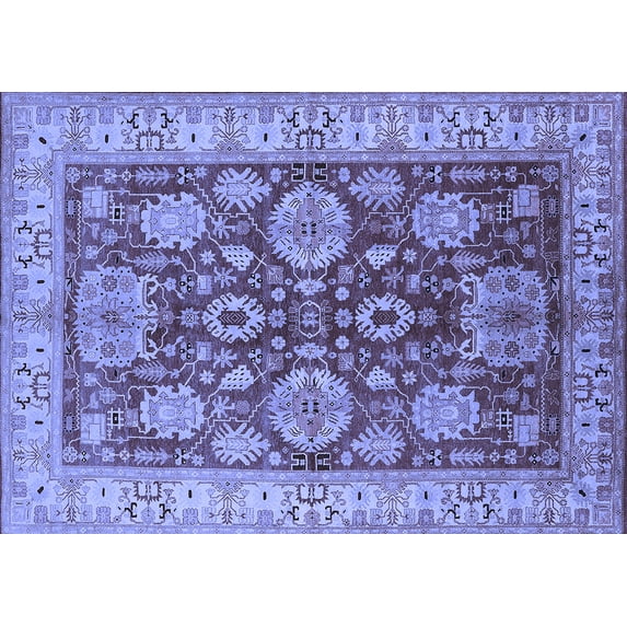 Ahgly Company Indoor Rectangle Oriental Blue Industrial Area Rugs, 2' x 5'