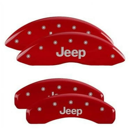 MGP Caliper Covers 42020SJEPRD Jeep Script Logo - Red Powder Coat - Set of 4 Fits select: 2014-2018 JEEP GRAND CHEROKEE LIMITED, 2011-2013 JEEP GRAND CHEROKEE LAREDO