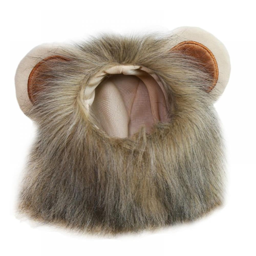 Topumt Realistic Funny Lion Mane for Dogs Complementary Lion Mane Hat for Dog Cat Costumes