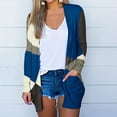thumbnail image 2 of XFLWAM Floral Print Cardigan for Women Lightweight Open Front Cotton Cardigans with Pockets Casual Thin Cardigan Sweaters Blue S, 2 of 5